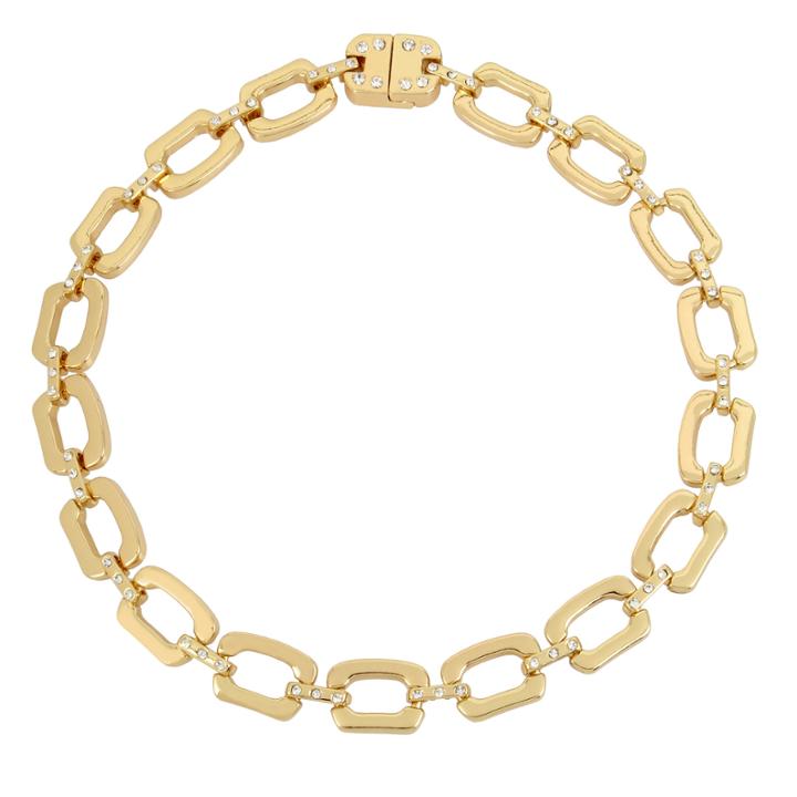 Worthington Womens 18 Inch Clear Crystal Link Necklace