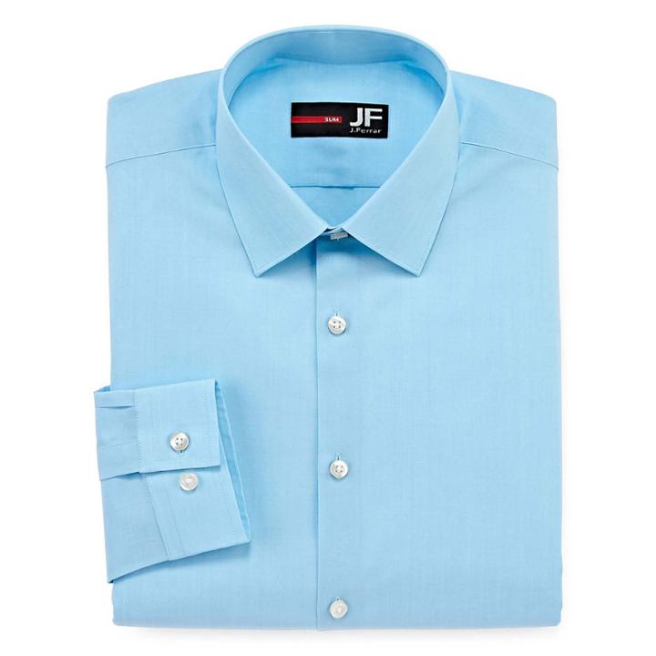 Jf J.ferrar Easy-care Stretch-big And Tall Long Sleeve Broadcloth Dress Shirt