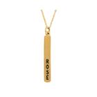 Personalized 14k Yellow Gold Engraved Name Stick Pendant Necklace