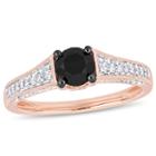 Womens 1 Ct. T.w. Genuine Diamond Black Engagement Ring