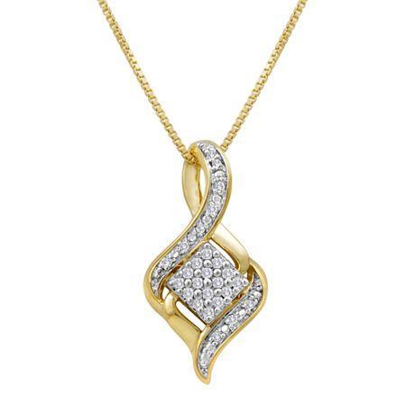 1/10 Ct. T.w. Diamond Cluster Pendant Necklace