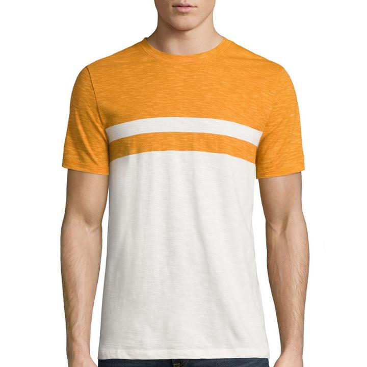 Arizona Short Sleeve Crew Neck Chest Stripe T-shirt