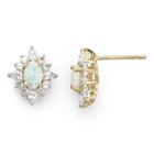 14k Gold-plated Sterling Silver Lab-created Opal & White Sapphire Earrings