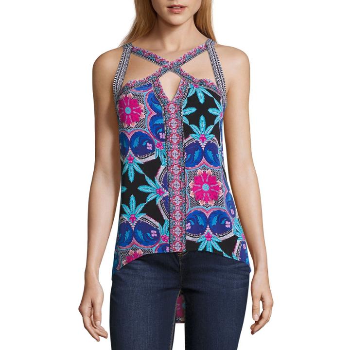 Nicole By Nicole Miller High Low Cut Out Top