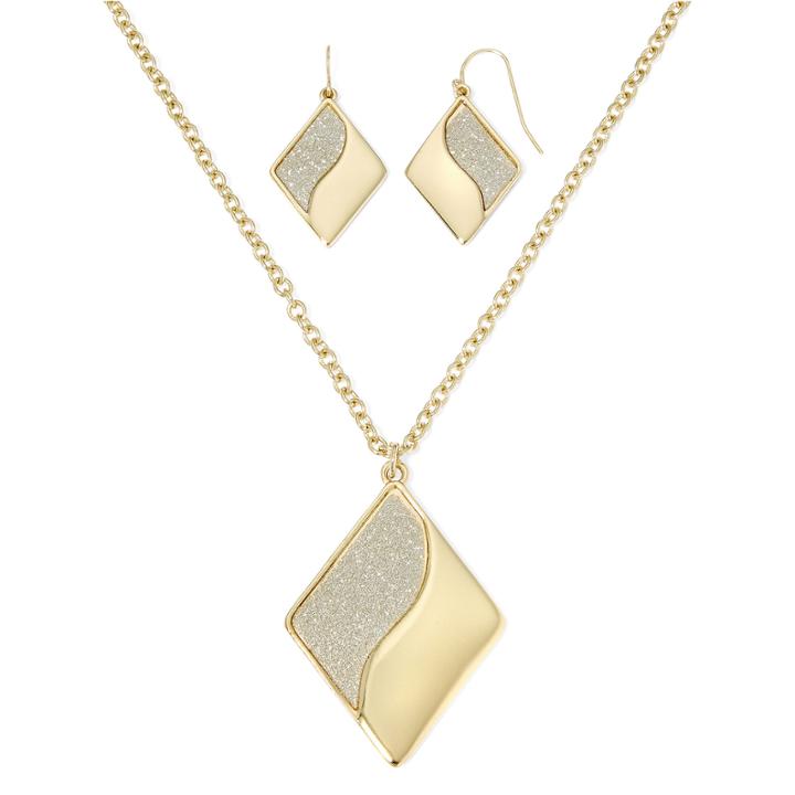 Mixit&trade; Mixed Diamond-shaped Earring And Necklace Set