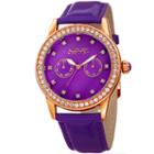 August Steiner Womens Purple Strap Watch-as-8234pu