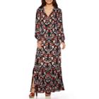 Weslee Rose Long-sleeve Button-front Maxi Dress
