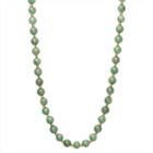 Womens Green Jade Round Strand Necklace