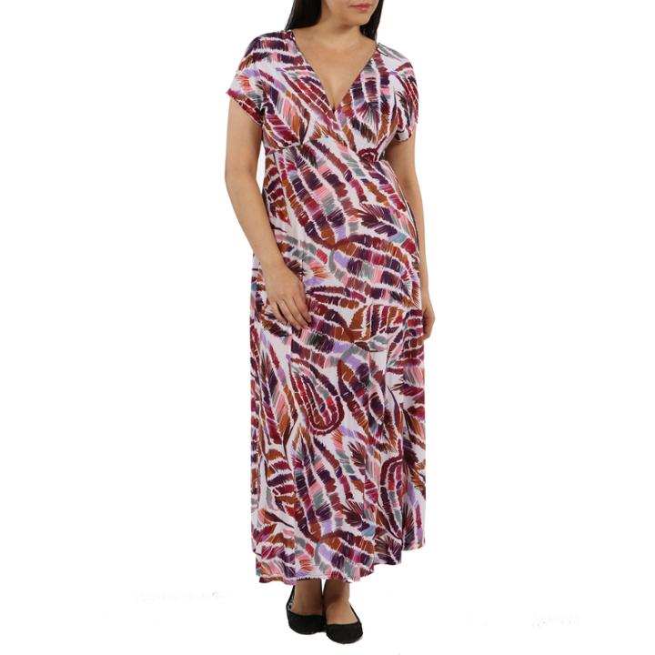 24/7 Comfort Apparel Tigers Eye Maxi Dress-plus
