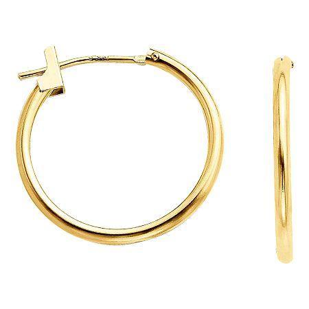 14k Gold 19mm Hoop Earrings