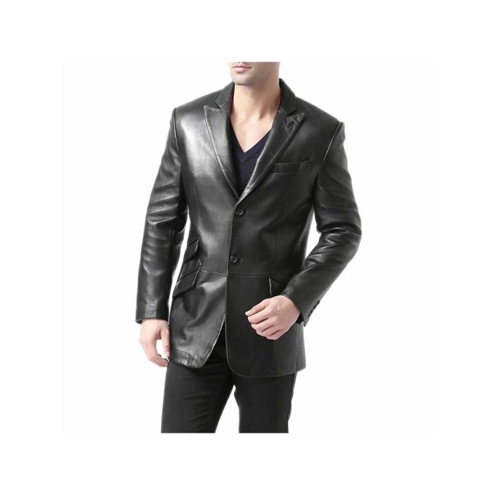 Bgsd Men's Noah Peaked-lapel Lambskin Leather Blazer