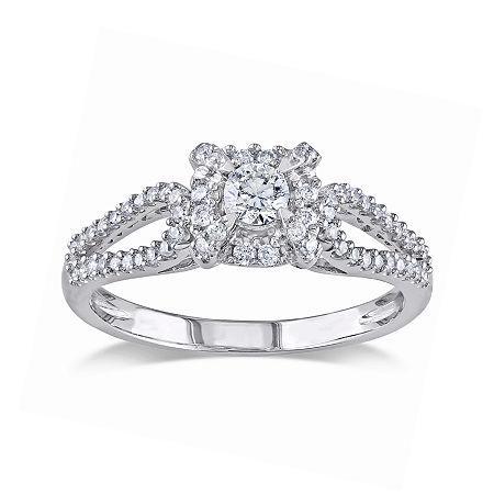1/2 Ct. T.w. Diamond 14k White Gold Halo Ring