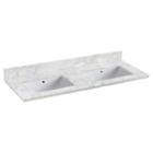 47.5-in. W 18.25-in. D Quartz Top With Backsplashin Bianca Carara Color For 1 Hole Faucet - White Um Sink