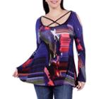 24/7 Comfort Apparel Leading Lady Criss Cross Tunic Top Plus