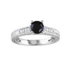 1 1/6 Ct. T.w. White & Color-treated Black Diamond Engagement Ring
