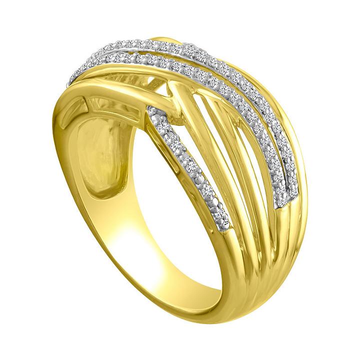 Womens 1/10 Ct. T.w. Genuine Diamond White 14k Gold Over Silver Cocktail Ring
