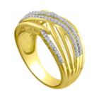Womens 1/10 Ct. T.w. Genuine Diamond White 14k Gold Over Silver Cocktail Ring