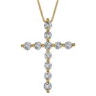 Womens 3/4 Ct. T.w. Genuine White Diamond Cross Pendant Necklace