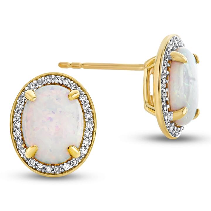 1/5 Ct. T.w. Oval White Diamond 10k Gold Stud Earrings