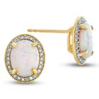 1/5 Ct. T.w. Oval White Diamond 10k Gold Stud Earrings