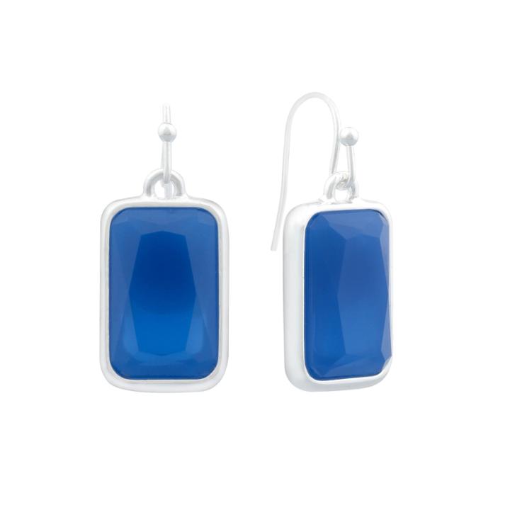 Liz Claiborne Blue Acrylic Drop Earrings