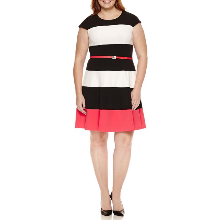 R & K Originals Short Sleeve Fit & Flare Dress-plus