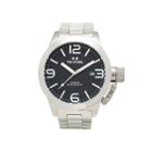 Tw Steel Mens Silver Tone And Black Canteen Bracelet Watch