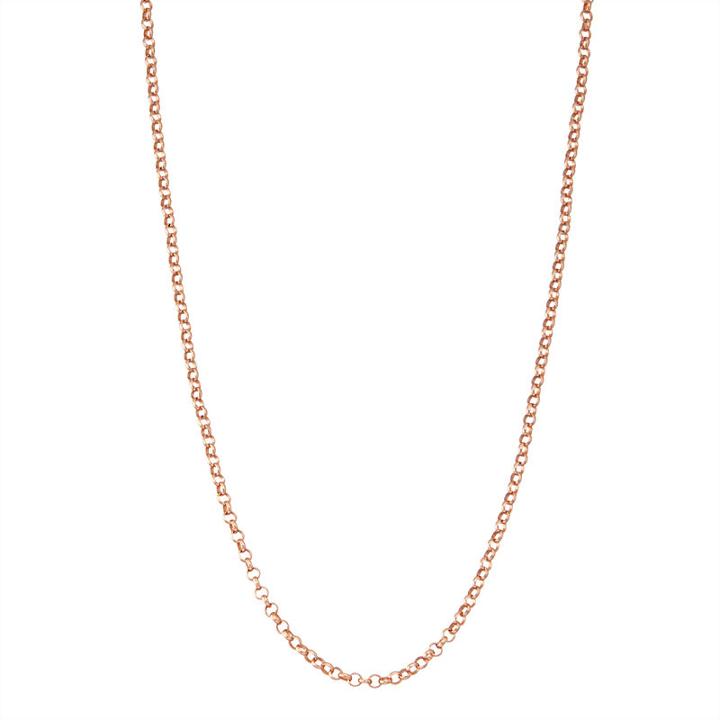 14k Rose Gold Over Silver Solid Link 18 Inch Chain Necklace