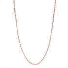14k Rose Gold Over Silver Solid Link 18 Inch Chain Necklace