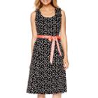 Robbie Bee Sleeveless Dot Print A-line Dress