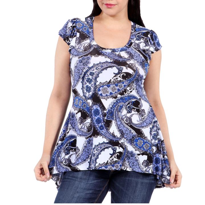 24/7 Comfort Apparel Blue Angel Tunic Top Plus