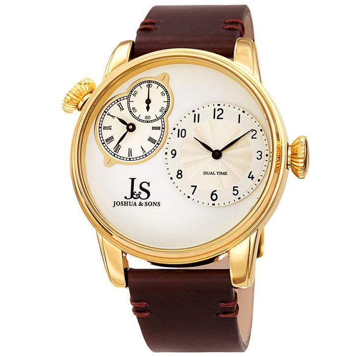 Joshua & Sons Mens Brown Strap Watch-j-142ygbr