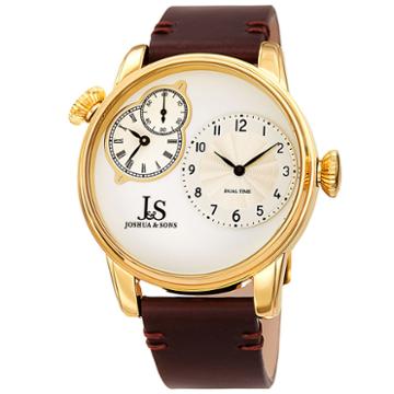 Joshua & Sons Mens Brown Strap Watch-j-142ygbr