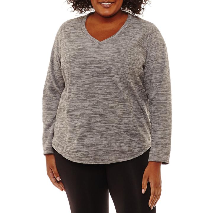 St. John's Bay Active Long Sleeve Polar Fleece Pullovert-plus
