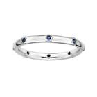 Personally Stackable Lab-created Blue Sapphire Sterling Silver Station Ring