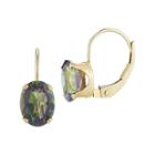 Mystic Fire Topaz 10k Yellow Gold Leverback Earrings