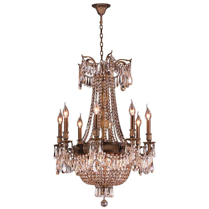 Winchester Collection 12 Light Golden Teak Crystalchandelier