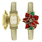 Holiday Whimsy Womens Gold Tone Bangle Watch-18113