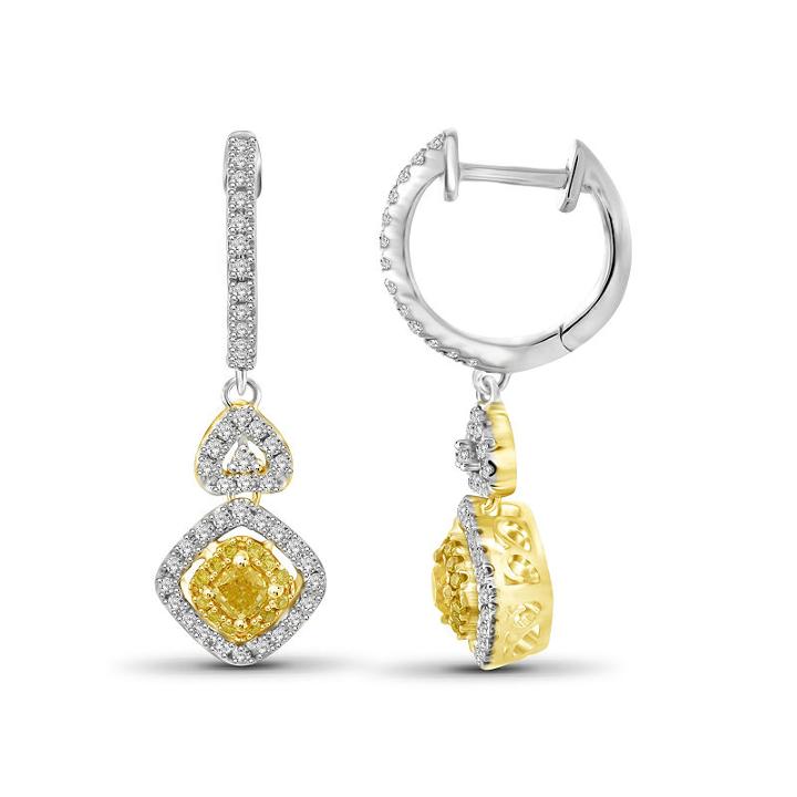 1 Ct. T.w. Yellow Diamond Drop Earrings