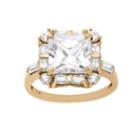 Womens 2 1/2 Ct. T.w. Asscher White Cubic Zirconia 10k Gold Engagement Ring