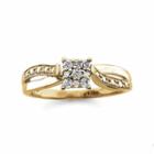 Promise My Love Womens 1/6 Ct. T.w. Genuine Round Diamond 10k Gold Promise Ring