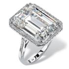 Diamonart Womens Greater Than 6 Ct. T.w. White Cubic Zirconia Cocktail Ring