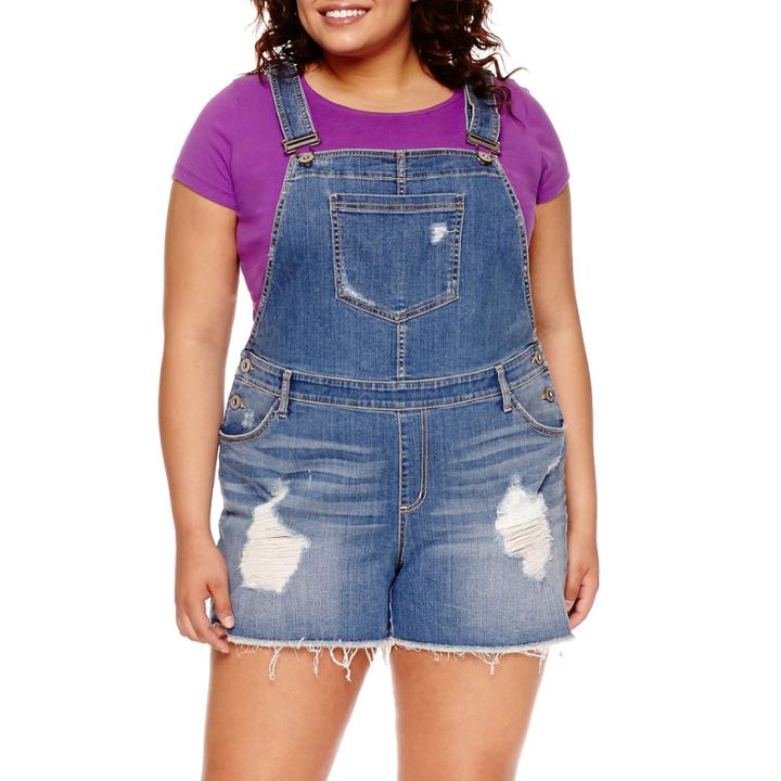 Arizona Denim Shortall-juniors Plus