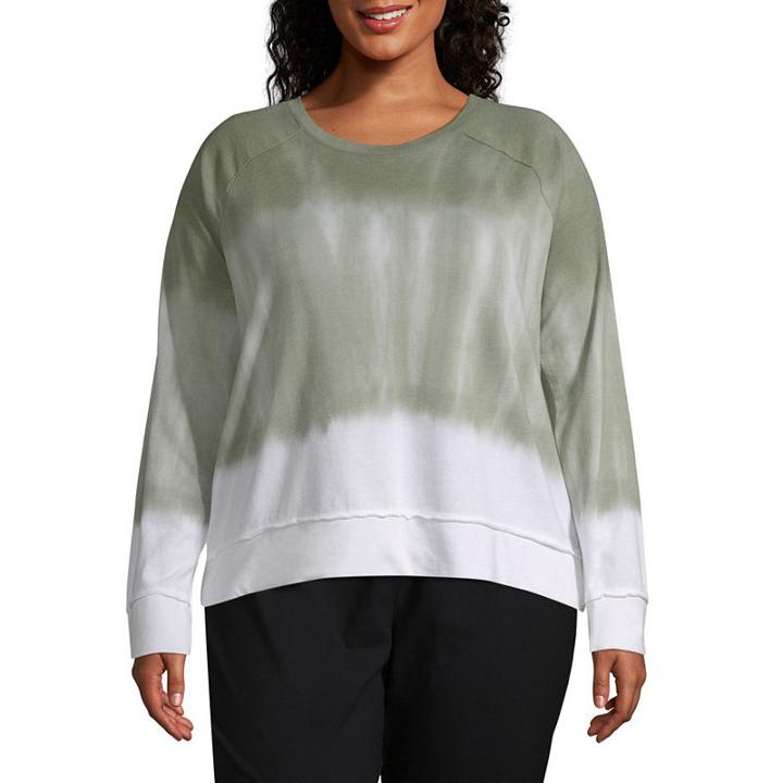A.n.a. Long Sleeve Tie Dye Sweatshirt - Plus