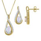 Womens 2-pack Multi Color Opal Gold Over Silver Jewelry Set