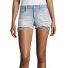 Arizona 2 1/2 Raw Edge Denim Shorts-juniors