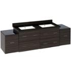 76-in. W Wall Mount Dawn Grey Vanity Set For 1 Hole Drilling Black Galaxy Top Biscuit Um Sink