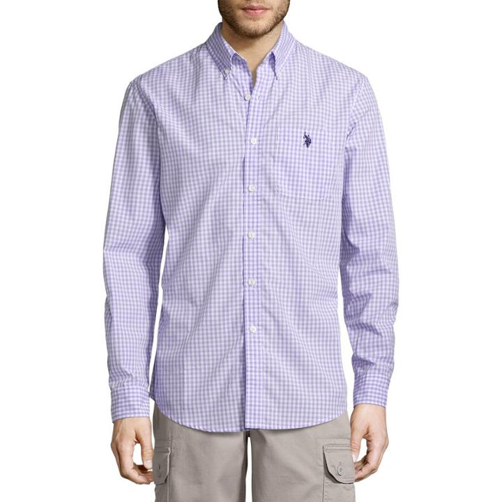 U.s. Polo Assn. Long Sleeve Gingham Button-front Shirt