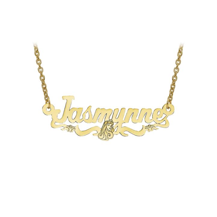 Disney Personalized Sleeping Beauty 14x36mm Name Necklace