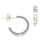 Silver Treasures Crystal Hoop Earrings